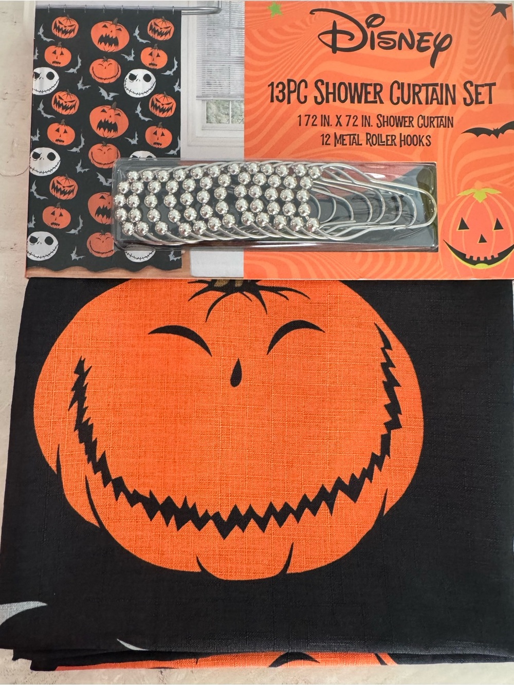 Disney The nightmare Before Christmas Shower Curtain With Hooks 72x72